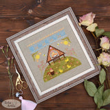 Сhicken coop Cross Stitch Kit – Tela Artis X-030 – Sampler – Linen Embroidery Kit