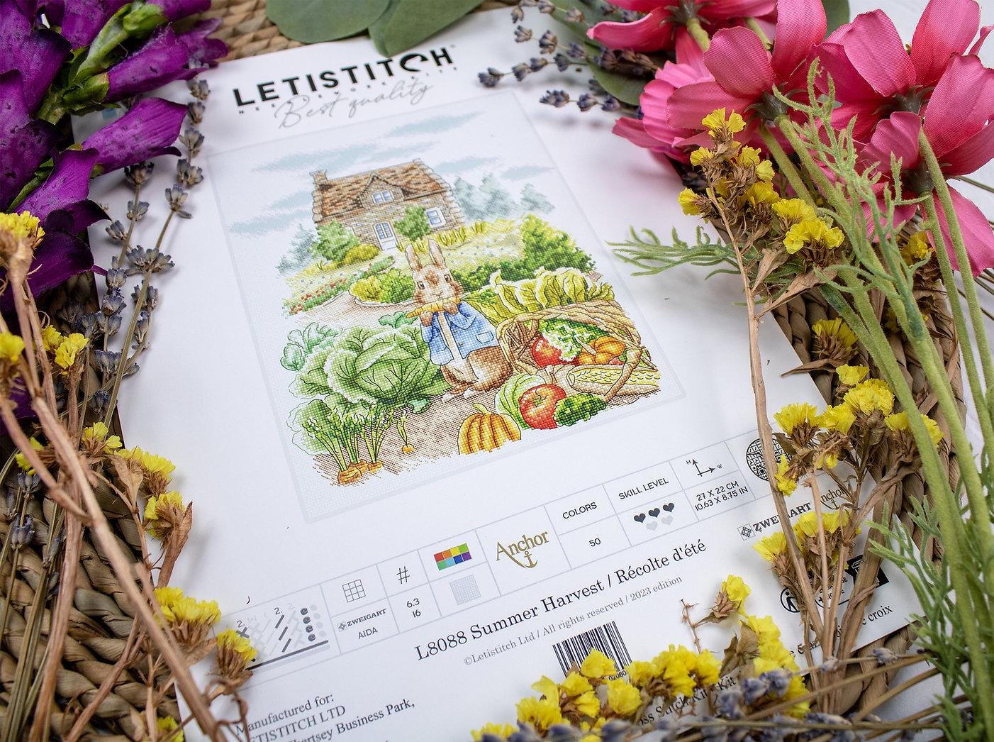 Counted Cross Stitch Kit Summer Harvest / Récolte d'été, LETISTITCH, L8088