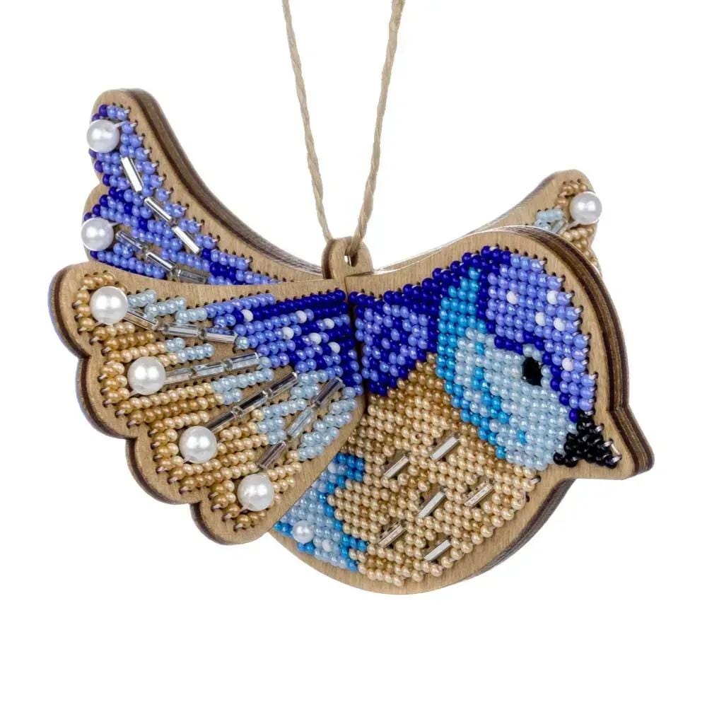 Bead Embroidery Kit on Wood, Bird 3D, LK-587 ( beads , thread, needle, plywood base included)