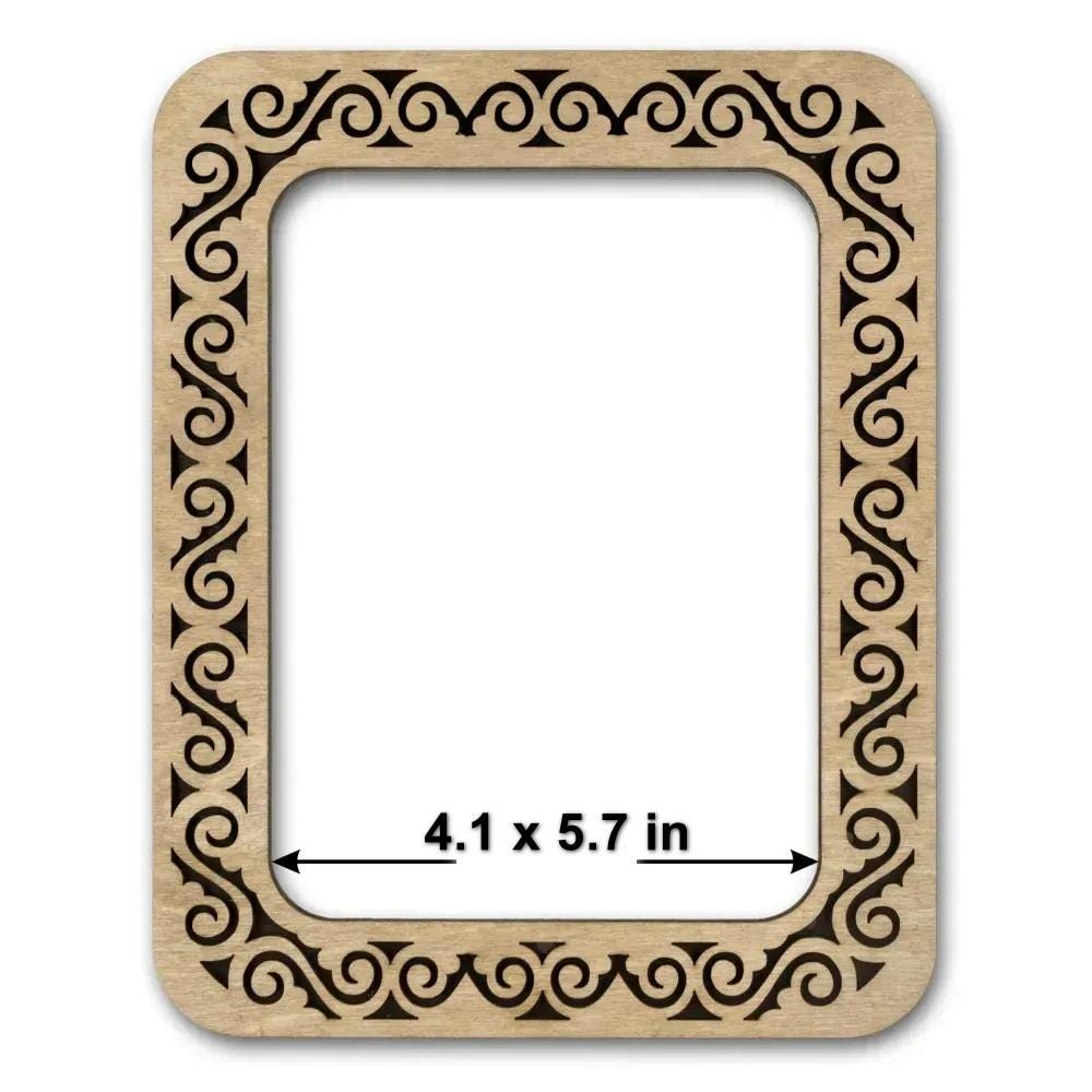 Frame with Strong magnetic for embroidery and needlework, plywood, LIGHT Color, 4.1x5.7 IN