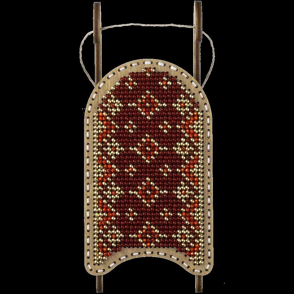 Beaded Sled Stitch Kit: Plywood Embroidery Craft (2.2"X4")