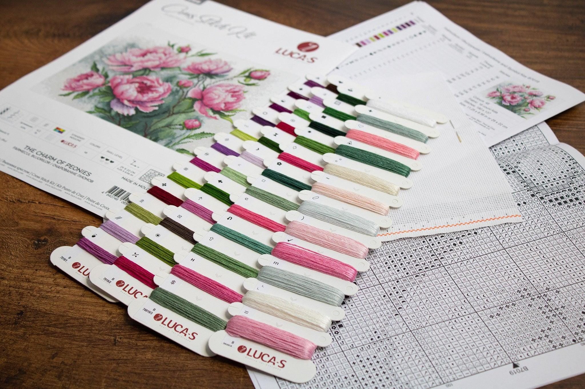 Counted Cross Stitch Kit Luca-S - The Charm of Peonies, B7019
