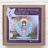 Unic Cross Stitch Kit Angel of life, with metallic threads, beads and decorative crystals.