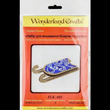 Beads on plywood Stitch kit, Sled with blue ornament, LK-469