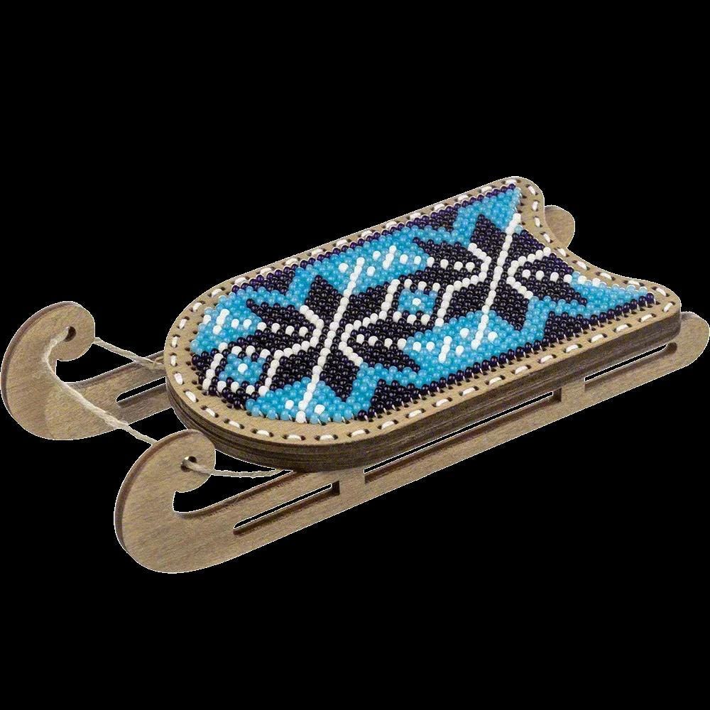 Beaded Sled Stitch Kit: Plywood Embroidery Craft (LK-472)