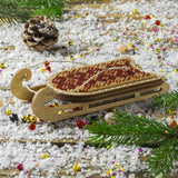 Beaded Sled Stitch Kit: Plywood Embroidery Craft (2.2"X4")