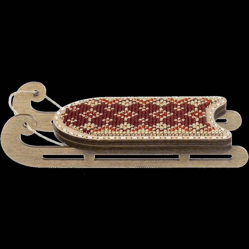Beaded Sled Stitch Kit: Plywood Embroidery Craft (2.2"X4")