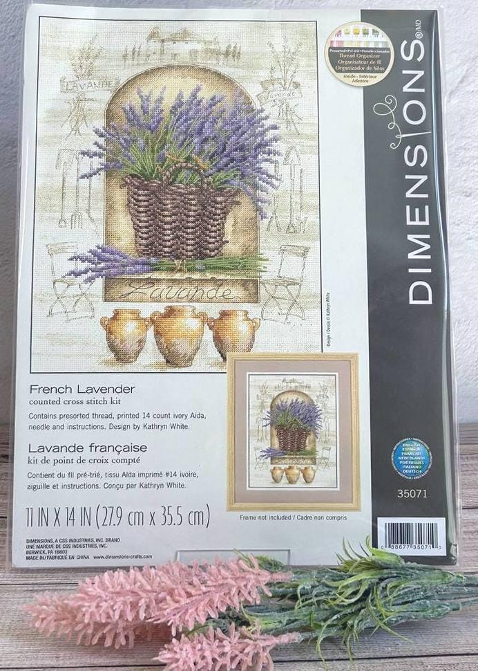 Counted Cross Stitch Kit DIMENSIONS, French Lavender (14 Count), 35071