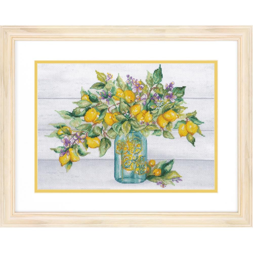 Counted Cross Stitch Kit DIMENSIONS,Lemon Jar (14 Count) , 70-35442