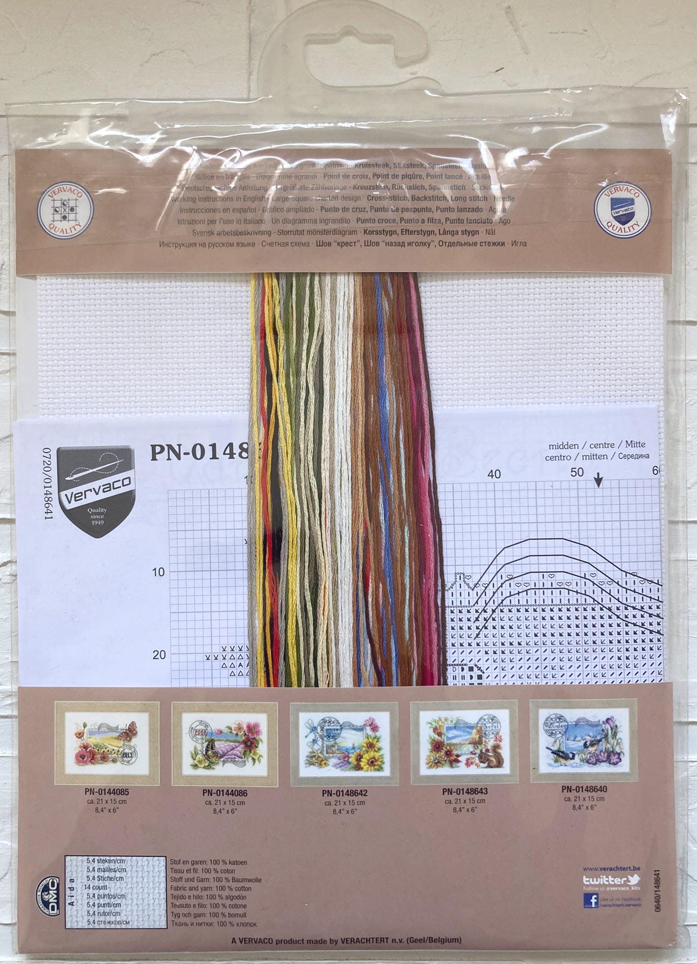 Cross Stitch  Kit,  Spring Stamp Vervaco, 8.2"x5.9" (21x15cm), PN-0148641