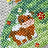 Sampler Cross Stitch Kit: "In the Pasture", Tela Artis  - Hand-Dyed threads