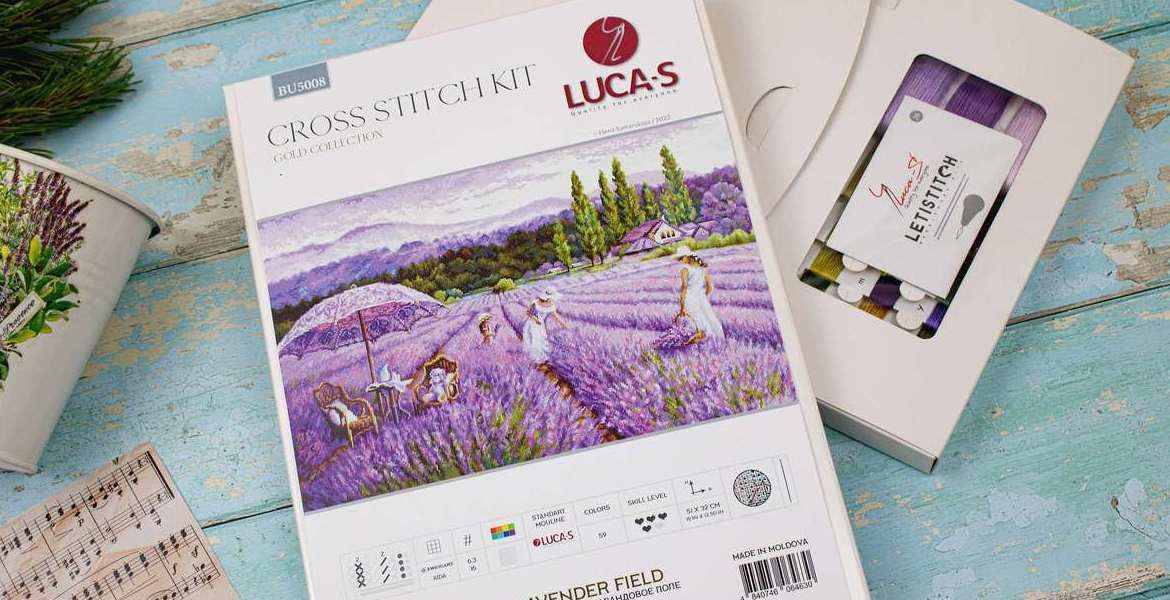 Counted Cross Stitch Kit Luca-S GOLD - Lavender Field, BU5008
