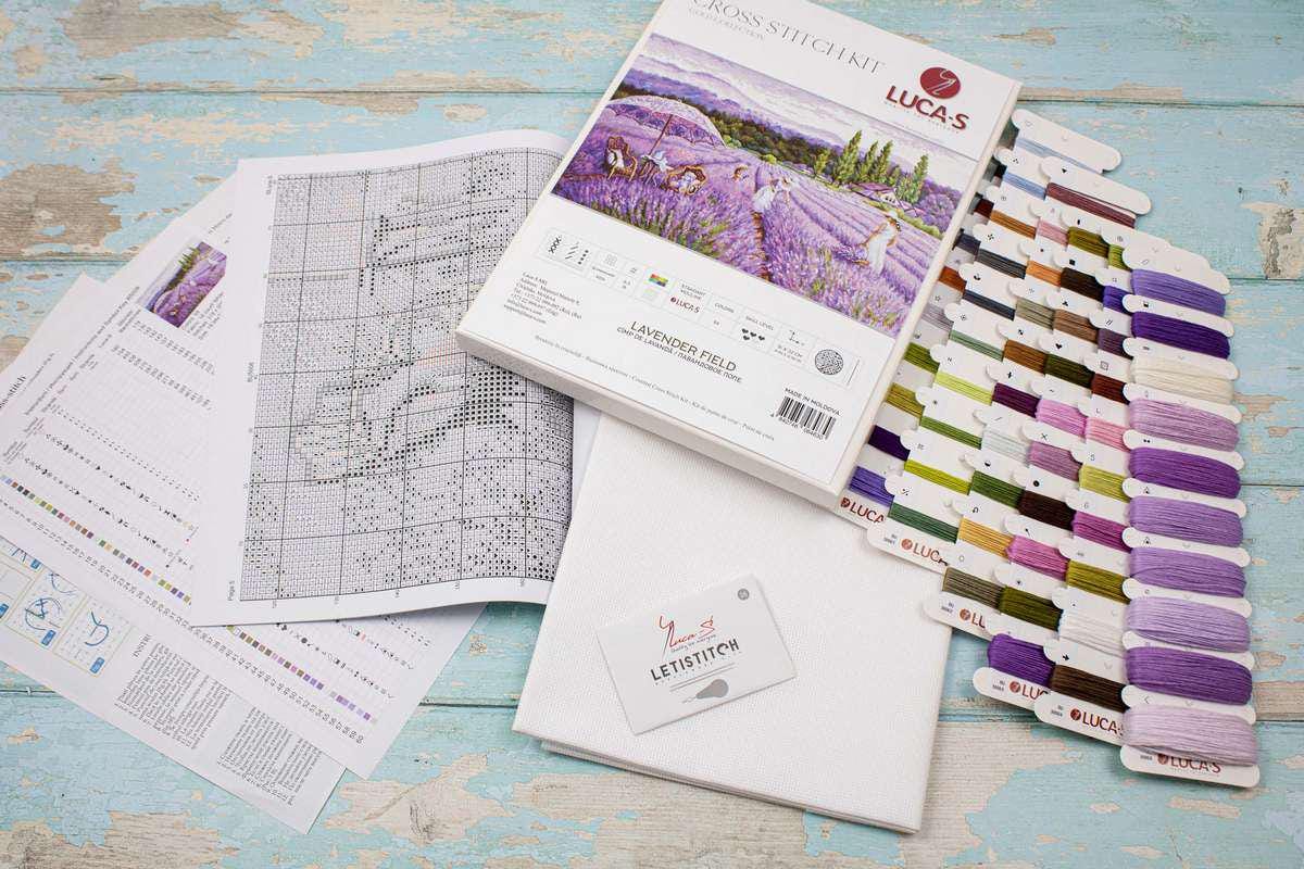 Counted Cross Stitch Kit Luca-S GOLD - Lavender Field, BU5008