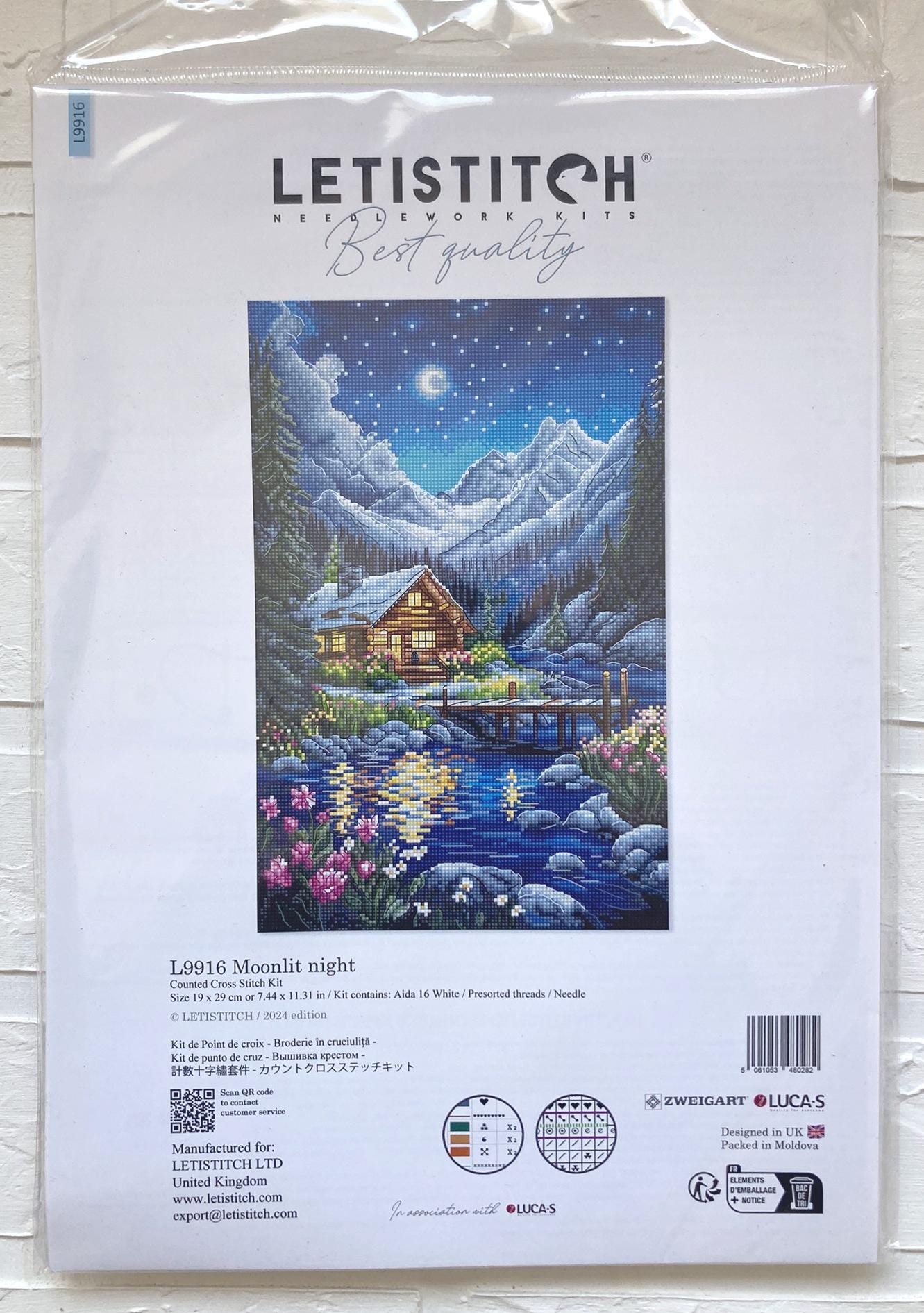 Counted Cross Stitch Kit LETISTITCH  Moonlit night, L9916
