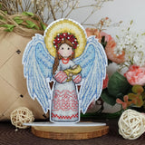 Unic Cross Stitch Kit Angel of life, with metallic threads, beads and decorative crystals.