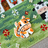 Sampler Cross Stitch Kit: "In the Pasture", Tela Artis  - Hand-Dyed threads