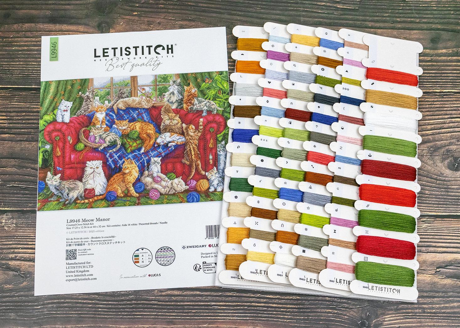 Counted Cross Stitch Kit Meow Manor, LETISTITCH, L9946