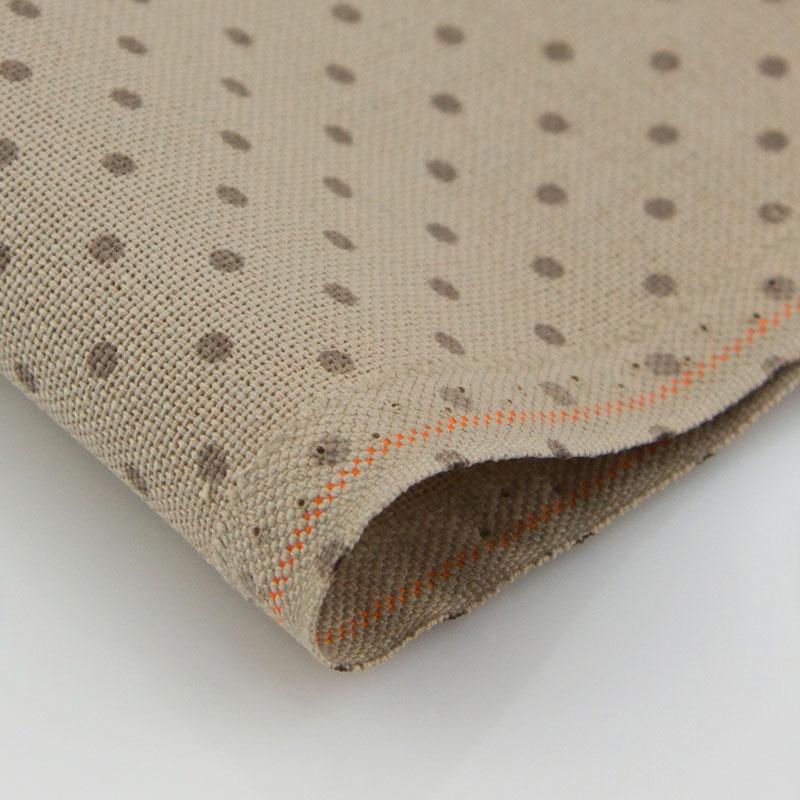 Embroidery Evenweave Fabric 32ct Beige with Khaki Dots, Embroidery Material Zweigart Murano precut