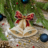 Bead Embroidery Kit on plastic base Christmas Bell, PL-049. Fast DIY Kit