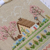 Countryside Romance Cross Stitch Sampler Kit: Hand-Dyed DMC, Evenweave Fabric, Beads