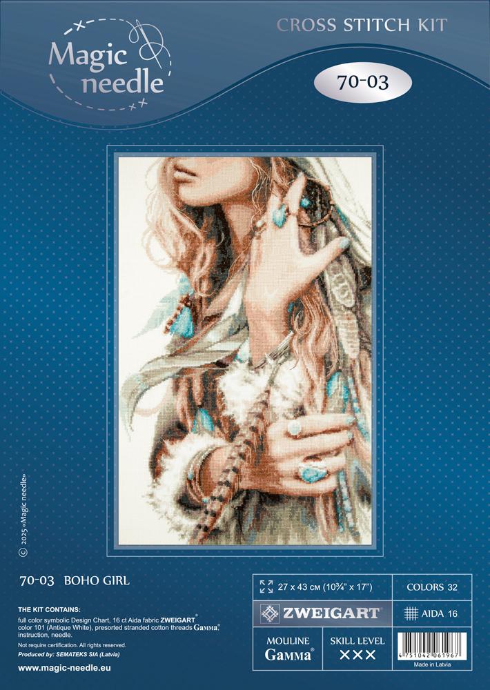 Magic Needle Counted Cross Stitch Kit Boho Girl, 70-03
