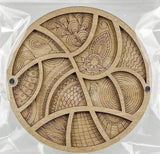 Organizer plywood for beads with magnetic lid, Sea currents, 14.5 cm, ZB-034