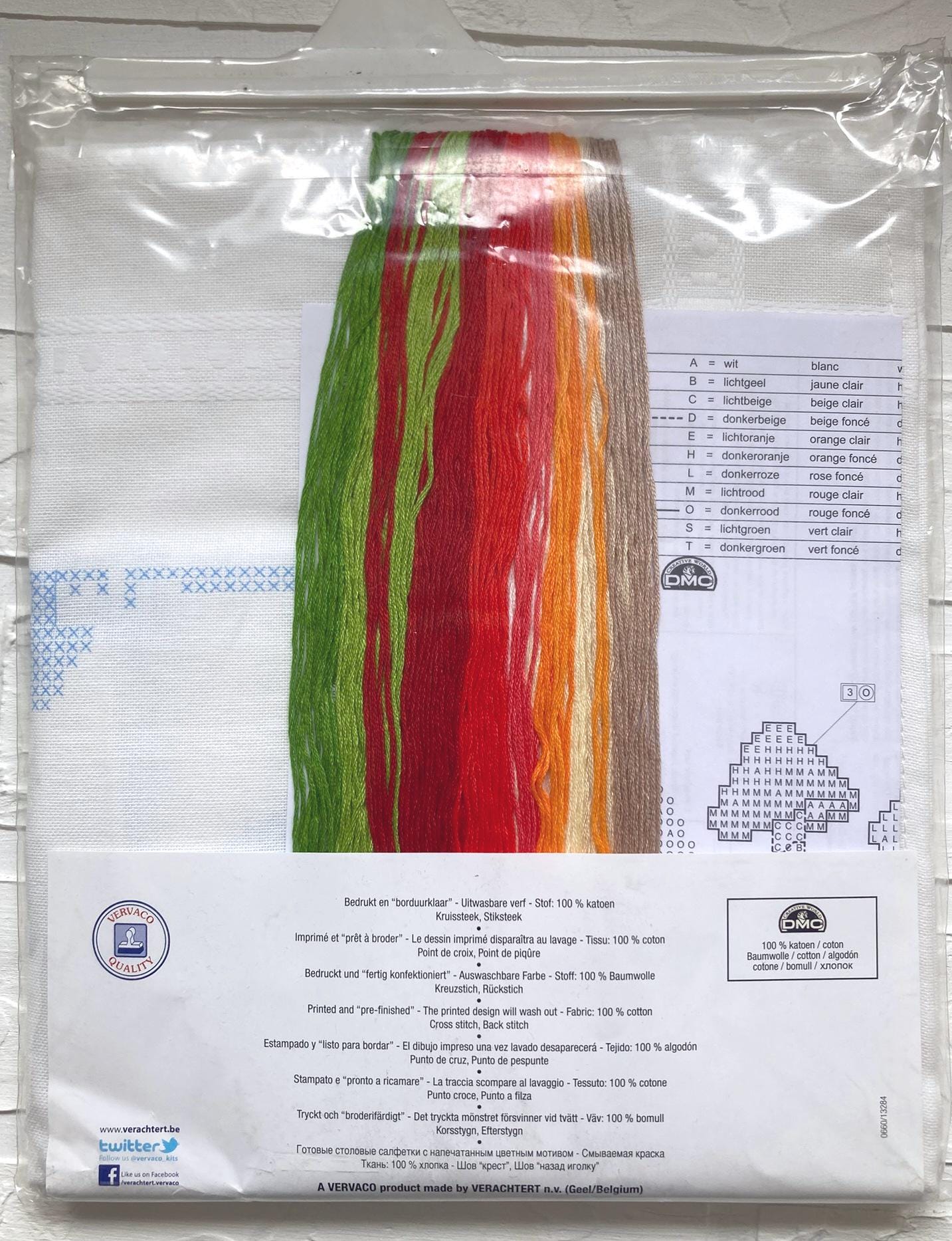 DIY Tablecloth Cross Stitch Kit Toadstools , Vervaco, 32"x32" (80x80cm), PN-0013284 Vervaco Runner