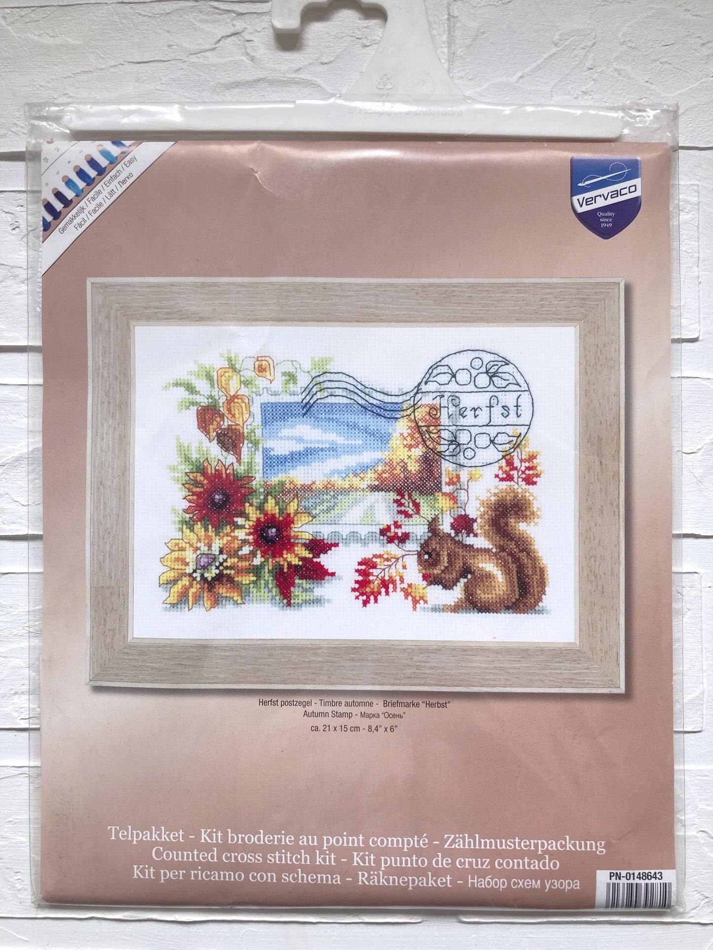 Cross Stitch  Kit, Autumn Stamp Vervaco, 8.4"x6" (21x15cm), PN-0148643