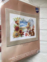 Cross Stitch  Kit, Autumn Stamp Vervaco, 8.4"x6" (21x15cm), PN-0148643
