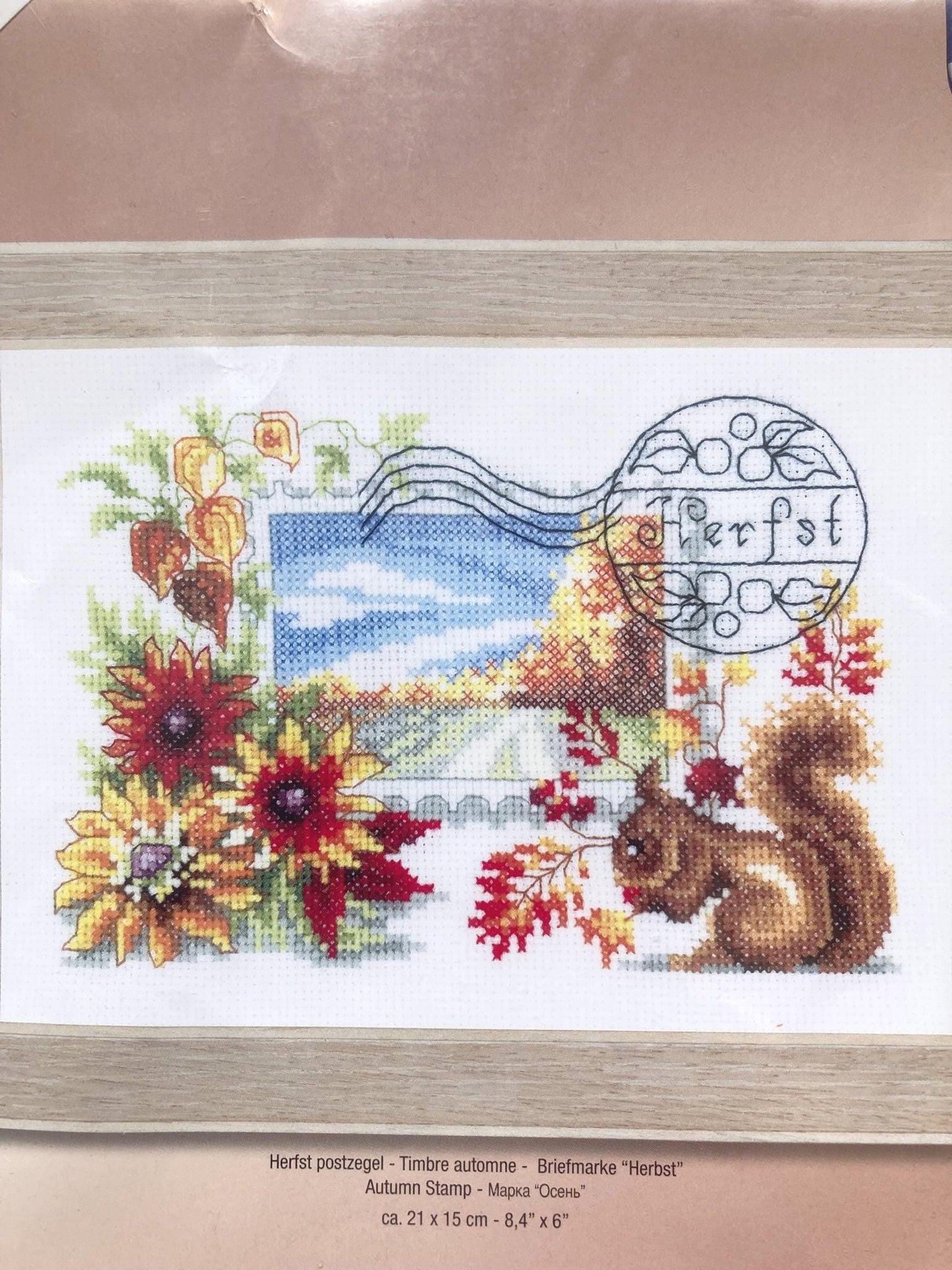 Cross Stitch  Kit, Autumn Stamp Vervaco, 8.4"x6" (21x15cm), PN-0148643