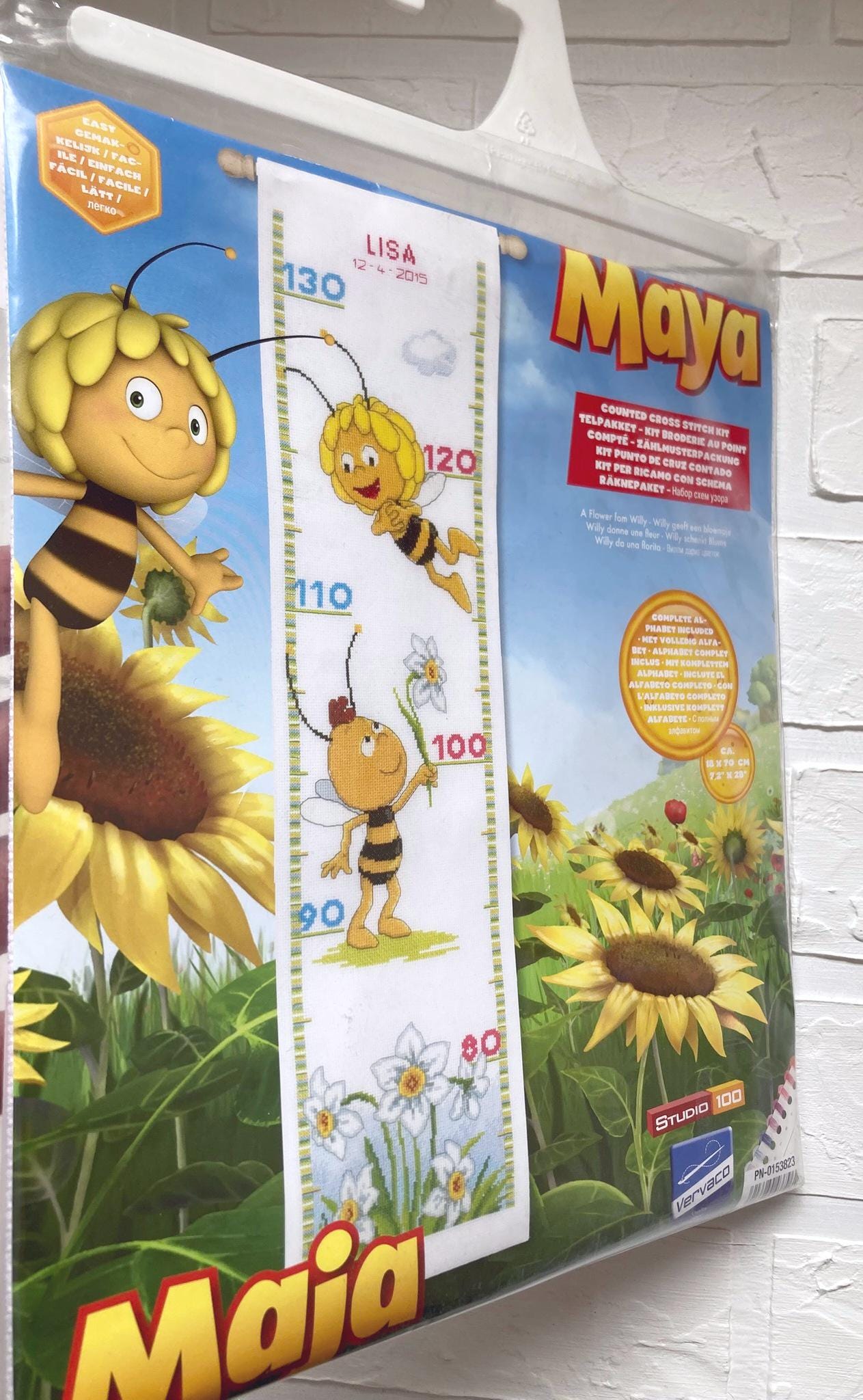 Bee Maya Cross Stitch Kit: Kids Height Meter, Home Decor - Vervaco