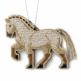 Bead Embroidery Kit: Palomino Stallion, Double-Sided Wood Model