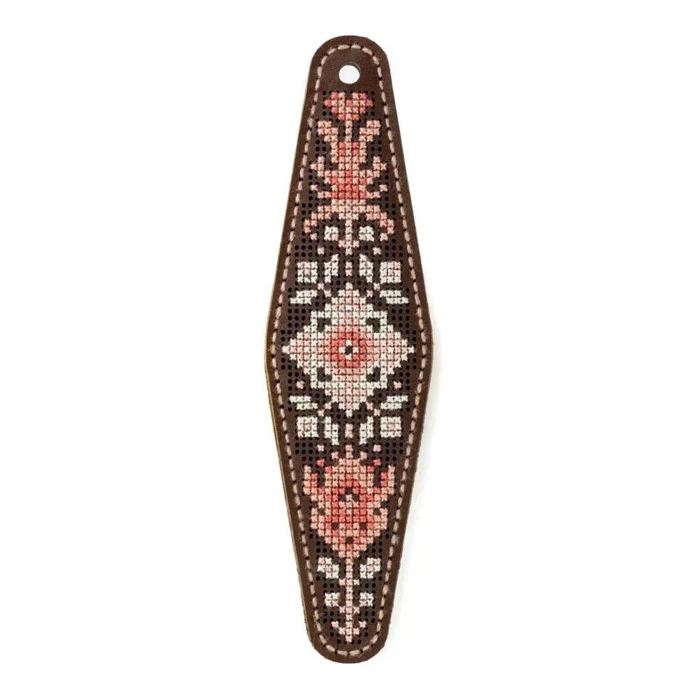 DIY Faux Leather Scissor Case Kit: Pink Ornament Embroidery