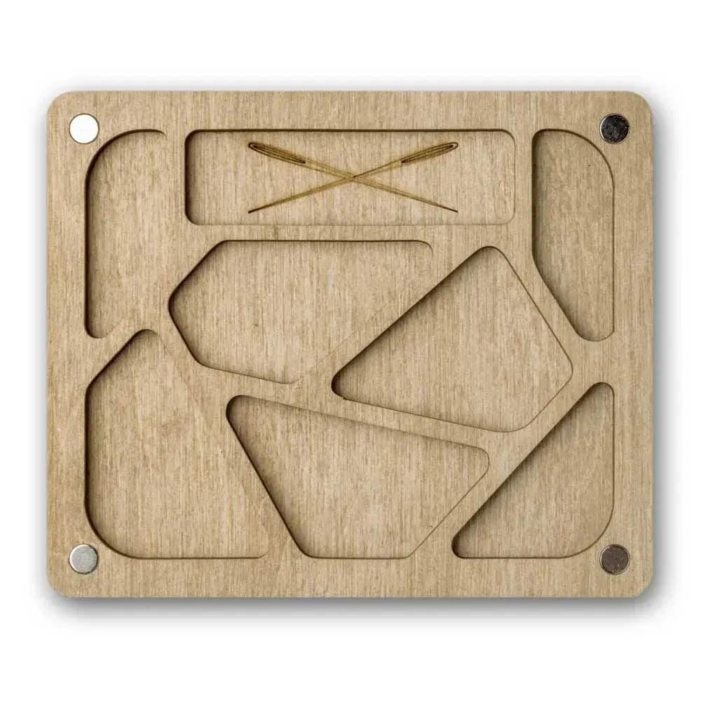 DIY Plywood Needle Holder Kit: Embroidery Design, Magnetic Lid
