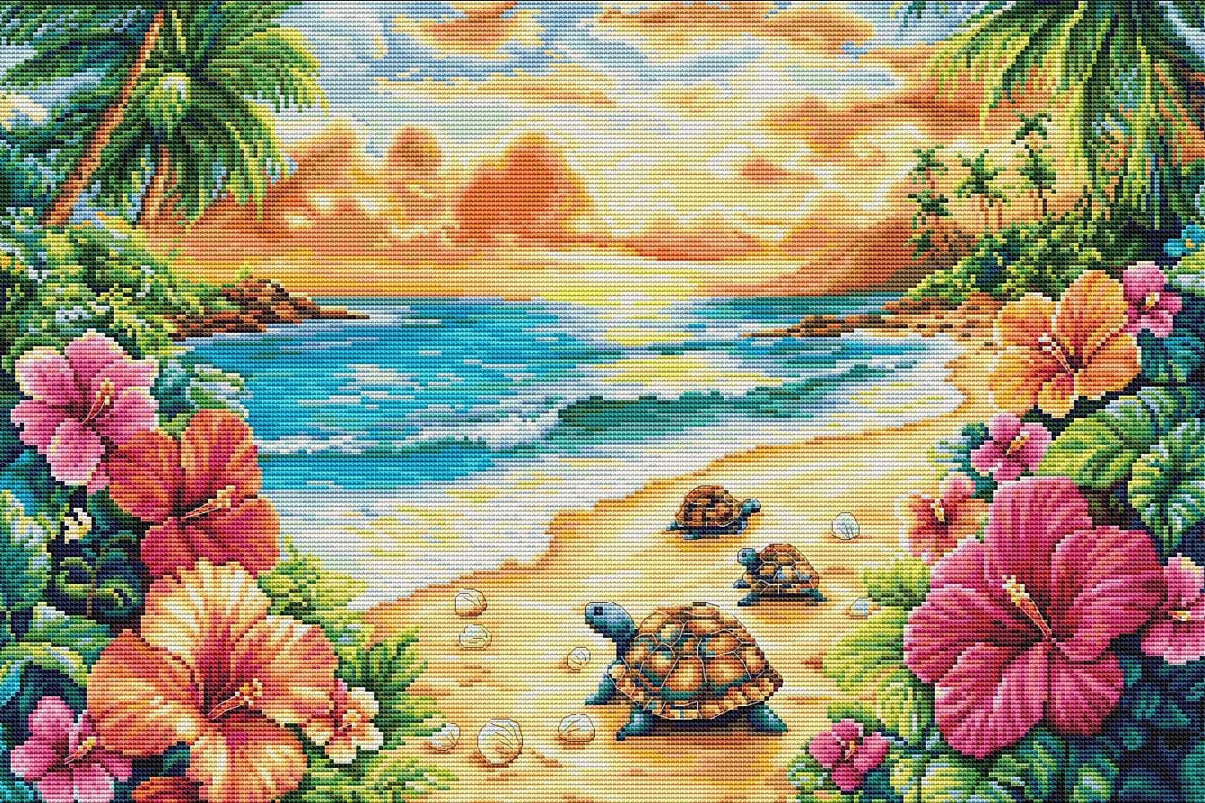 Counted Cross Stitch Kit Luca-S GOLD - Tropical Summer, BU5089