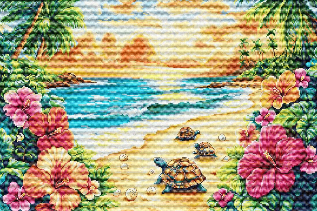 Counted Cross Stitch Kit Luca-S GOLD - Tropical Summer, BU5089