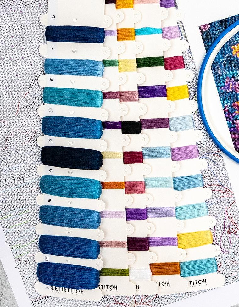 Letistitch Counted Cross Stitch Kit – L9951 Blue Mirage with 49 Colors