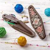 DIY Faux Leather Scissor Case Kit: Pink Ornament Embroidery