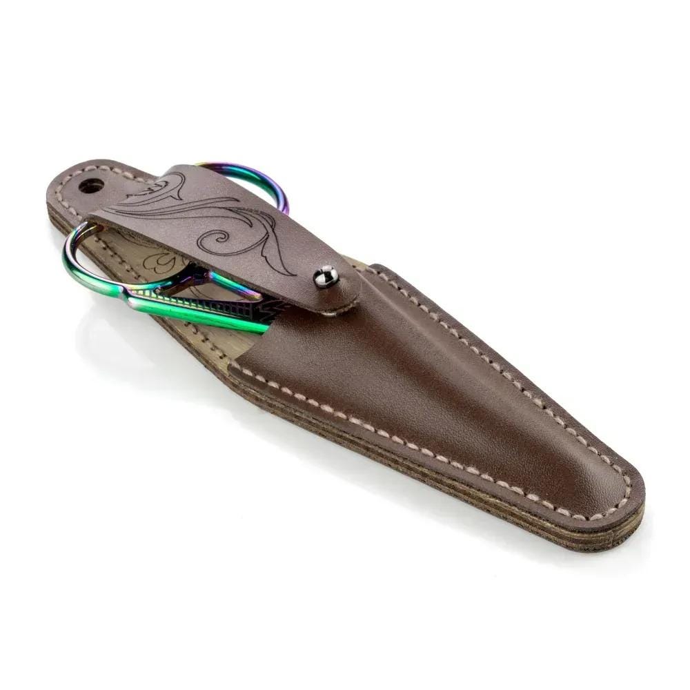 DIY Faux Leather Scissor Case Kit: Pink Ornament Embroidery