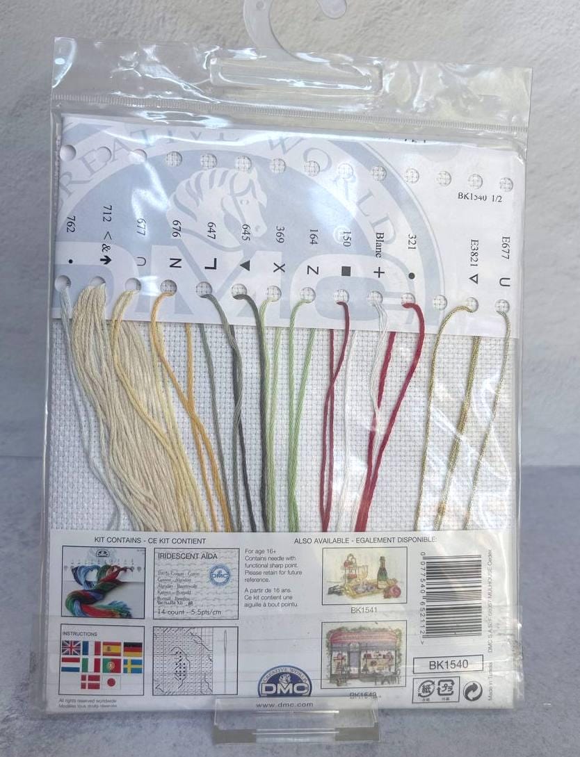 Vintage Vanity Cross Stitch Kit: Beauty, Pearlescent Aida, Maria Diaz DMC 10″×6″, BK1540