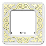 Magnetic Embroidery Hoop: Plastic Cross Stitch Frame, gold pattern (2.4x2.4 IN)