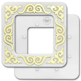 Magnetic Embroidery Hoop: Plastic Cross Stitch Frame, gold pattern (2.4x2.4 IN)