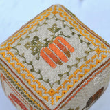 Autumn Kube Cross Stitch Kit – Hand-dyed Threads, Fall Decor