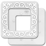 Magnetic Embroidery Hoop: Plastic Cross Stitch Frame, silver pattern (2.4x2.4 IN)