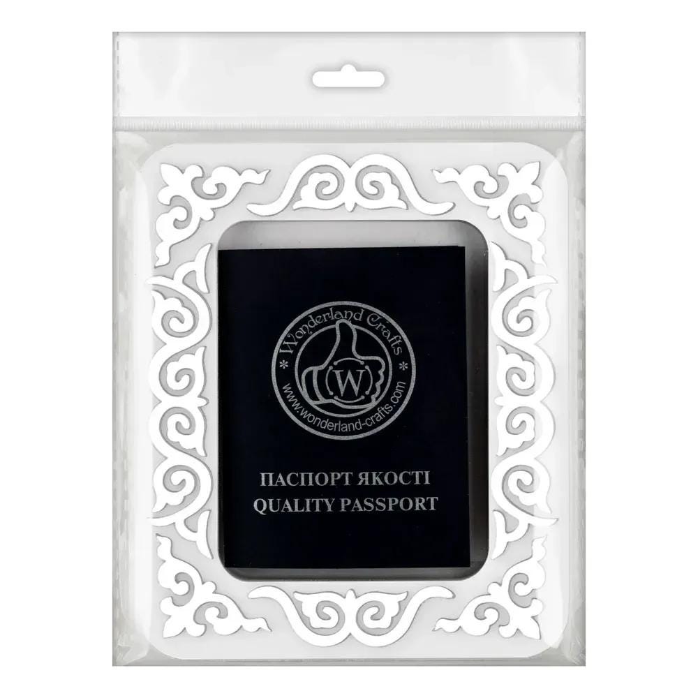 Plastic Magnetic Frame for embroidery and needlework, , white and silver ornament, 2.55x3.54 IN