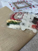 Cross Stitch Kit, "Kitten in currants" X-057, Hand-dyed Threads, TOHO Beads