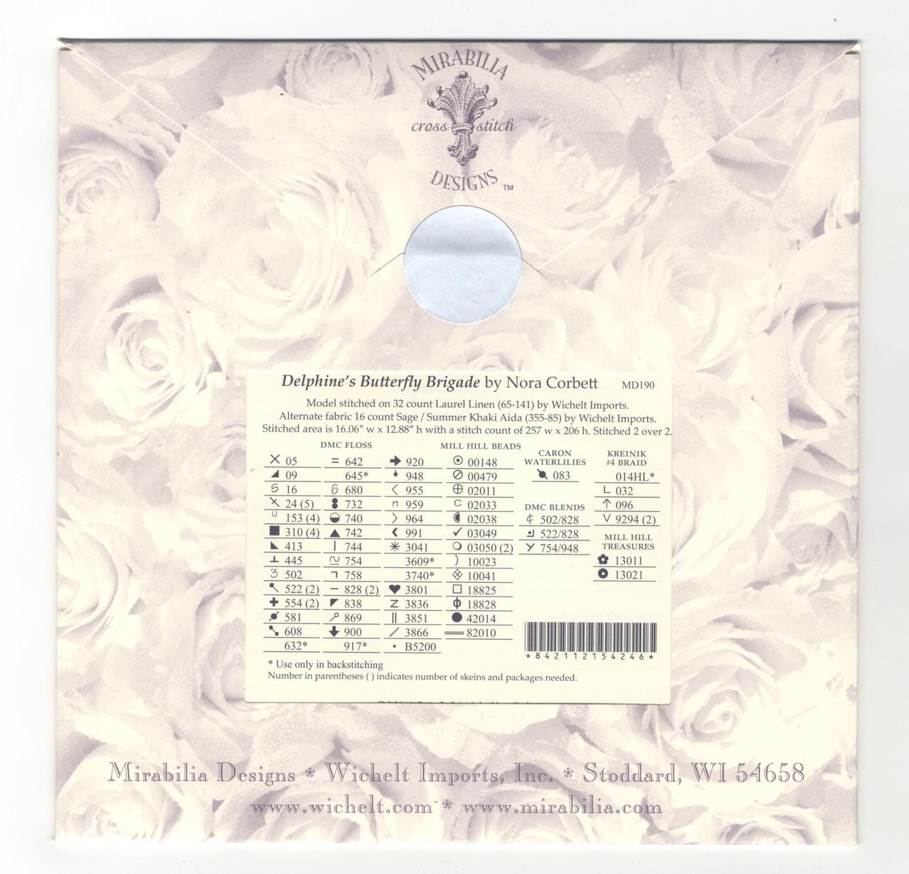 Mirabilia - Delphine's Butterfly Brigade cross stitch pattern only, MD-190