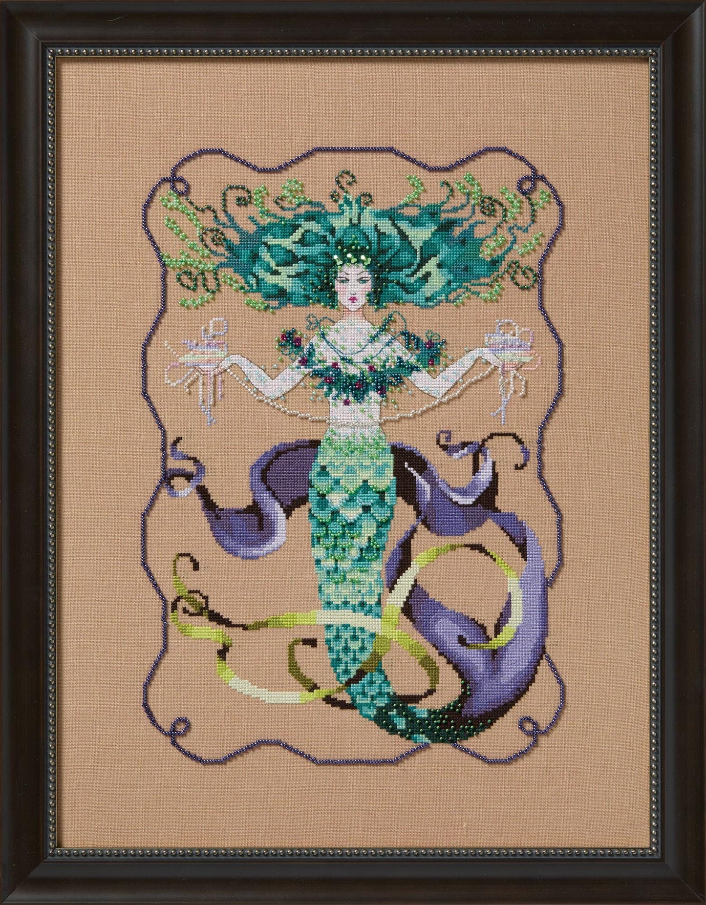 Mirabilia - Madam Mermaid cross stitch pattern and Embellishment pack, MD-199, MD-199E