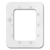 Plastic Magnetic Frame for embroidery and needlework, , white and gold ornament, 2.55x3.54 IN