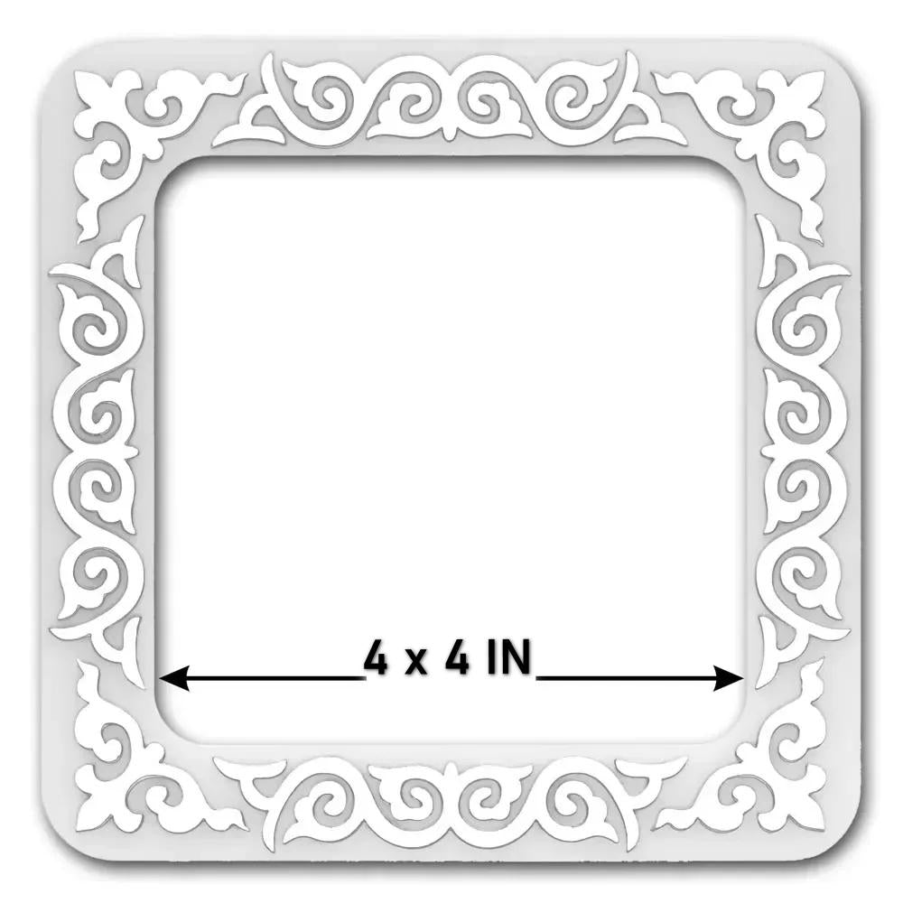 Plastic Embroidery Hoop with Magnetic Holders, silver pattern: 4"x4" Mill Hill Compatible